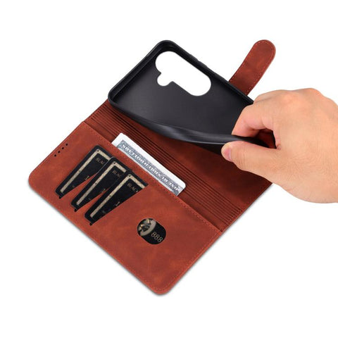 Eleganten ovitek etui iz umetnega usnja za Samsung S26,  Rjav