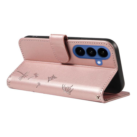 For Samsung Galaxy S26 5G Dandelion Embossed Pattern Flip Leather Phone Case(Rose Gold)