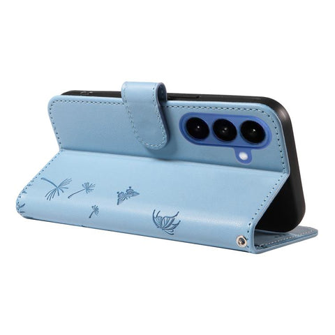For Samsung Galaxy S26 5G Dandelion Embossed Pattern Flip Leather Phone Case(Sky Blue)