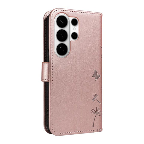 For Samsung Galaxy S26 Ultra 5G Dandelion Embossed Pattern Flip Leather Phone Case(Rose Gold)