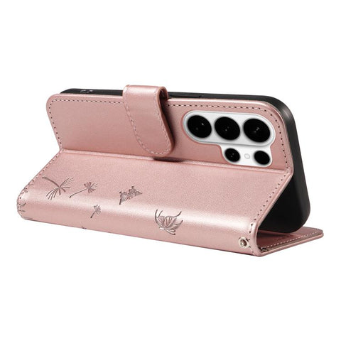 For Samsung Galaxy S26 Ultra 5G Dandelion Embossed Pattern Flip Leather Phone Case(Rose Gold)