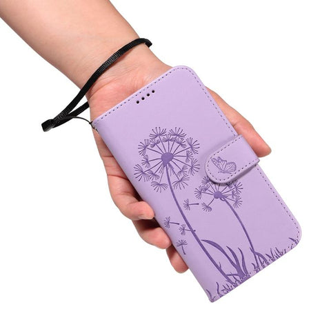 For Samsung Galaxy S26 Ultra 5G Dandelion Embossed Pattern Flip Leather Phone Case(Purple)