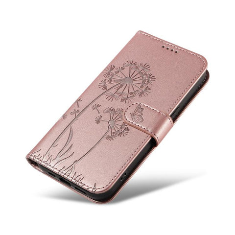For Samsung Galaxy S26+ 5G Dandelion Embossed Pattern Flip Leather Phone Case(Rose Gold)