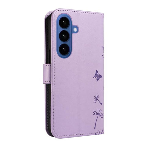 For Samsung Galaxy S26+ 5G Dandelion Embossed Pattern Flip Leather Phone Case(Purple)