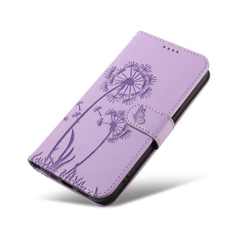 For Samsung Galaxy S26+ 5G Dandelion Embossed Pattern Flip Leather Phone Case(Purple)