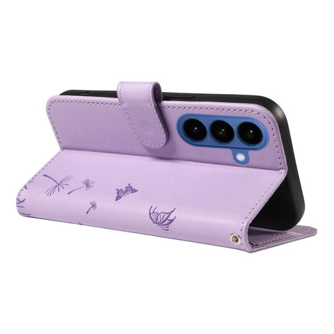 For Samsung Galaxy S26+ 5G Dandelion Embossed Pattern Flip Leather Phone Case(Purple)