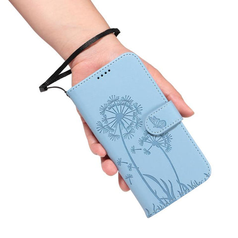 For Samsung Galaxy S26+ 5G Dandelion Embossed Pattern Flip Leather Phone Case(Sky Blue)