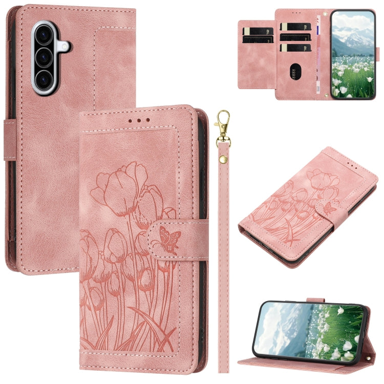 Eleganten etui ovitek za  Samsung A36 5G, Tulipani, Pink
