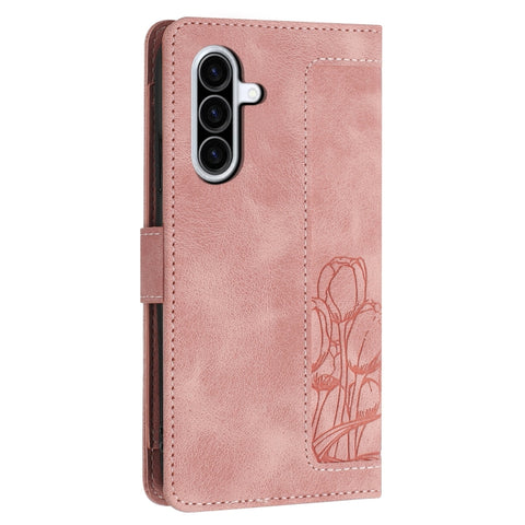 Eleganten etui ovitek za  Samsung A36 5G, Tulipani, Pink