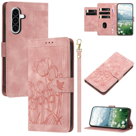 Eleganten etui ovitek za  Samsung A36 5G, Tulipani, Pink