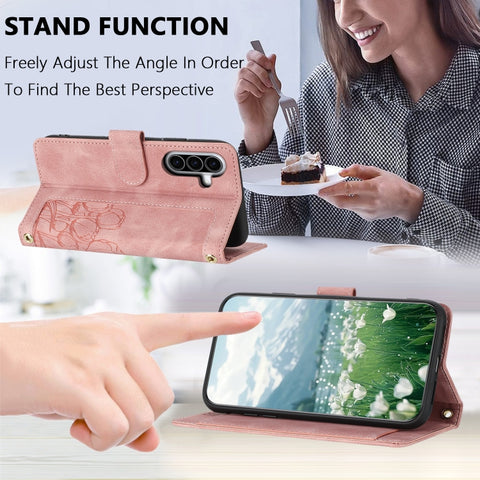 Eleganten etui ovitek za  Samsung A36 5G, Tulipani, Pink