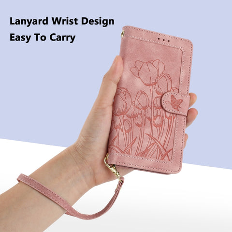 Eleganten etui ovitek za  Samsung A36 5G, Tulipani, Pink