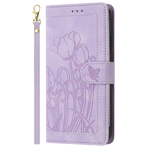 Eleganten etui ovitek za  Samsung A36 5G, Tulipani, Vijoličen