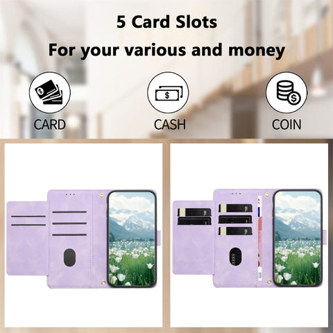 Eleganten etui ovitek za  Samsung A36 5G, Tulipani, Vijoličen