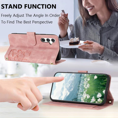 Eleganten etui ovitek za  Samsung A56 5G, Tulipani, Pink