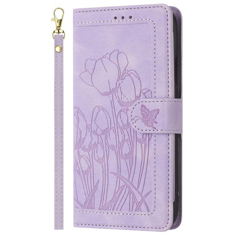 Eleganten etui ovitek za  Samsung A56 5G, Tulipani, Vijoličen