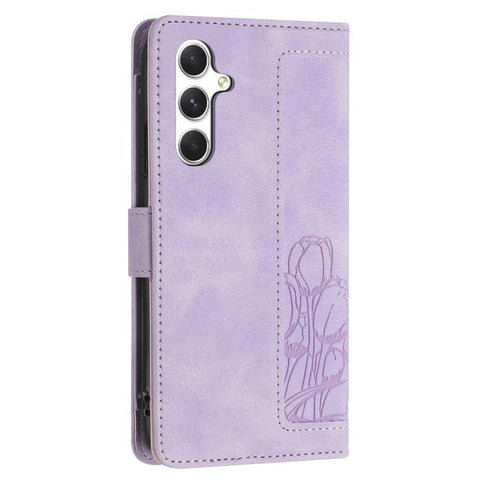 Eleganten etui ovitek za  Samsung A56 5G, Tulipani, Vijoličen
