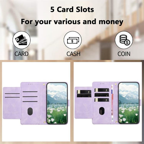Eleganten etui ovitek za  Samsung A56 5G, Tulipani, Vijoličen