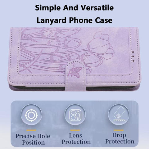 Eleganten etui ovitek za  Samsung A56 5G, Tulipani, Vijoličen