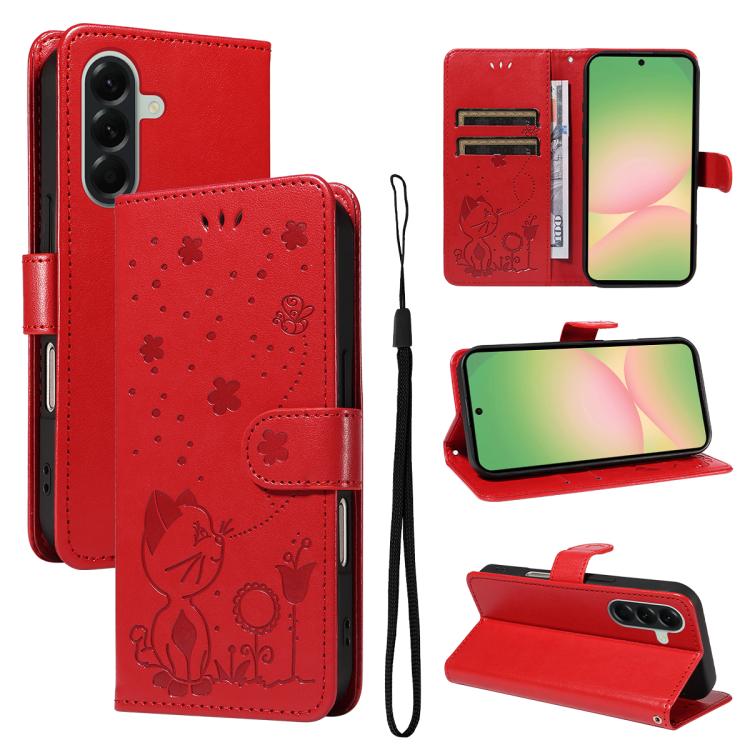 Eleganten ovitek etui za Samsung A57, Mucek, Rdeč