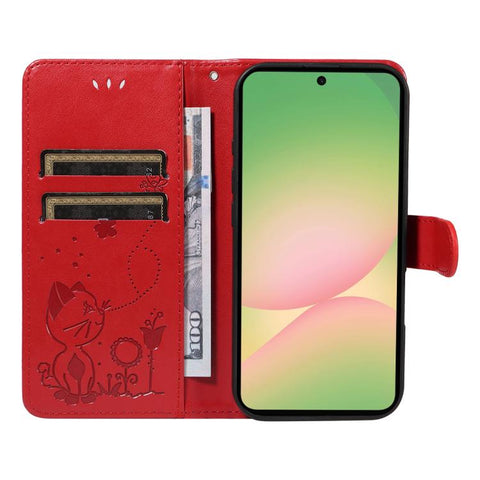 Eleganten ovitek etui za Samsung A57, Mucek, Rdeč