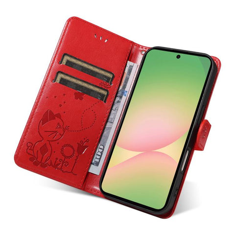 Eleganten ovitek etui za Samsung A57, Mucek, Rdeč