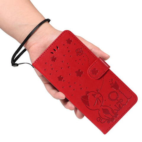 Eleganten ovitek etui za Samsung A57, Mucek, Rdeč