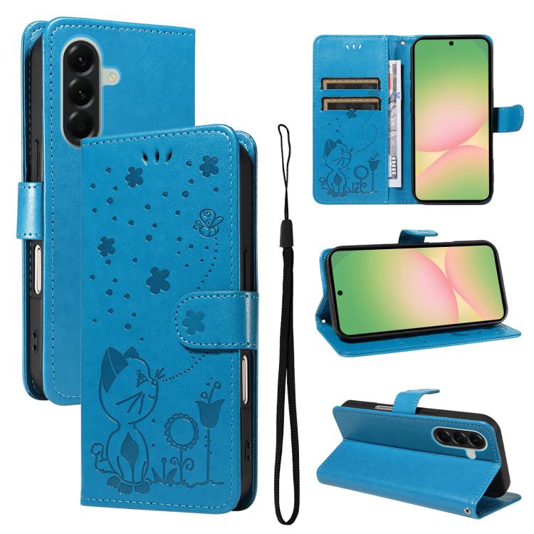 Eleganten ovitek etui za Samsung A57, Mucek, Moder