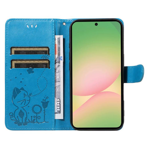 Eleganten ovitek etui za Samsung A57, Mucek, Moder