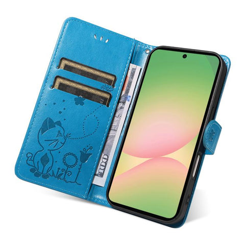 Eleganten ovitek etui za Samsung A57, Mucek, Moder