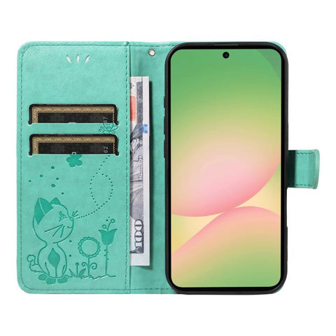 Eleganten ovitek etui za Samsung A57, Mucek, Zelen