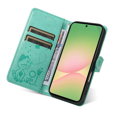 Eleganten ovitek etui za Samsung A57, Mucek, Zelen