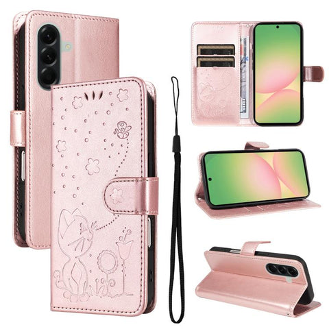 Eleganten ovitek etui za Samsung A57, Mucek, Rose Gold