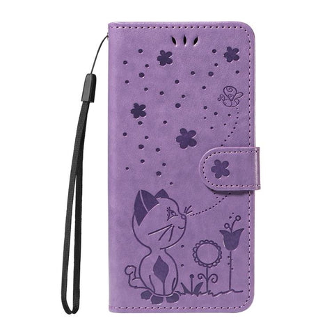 Eleganten ovitek etui za Samsung A57, Mucek, Vijoličen