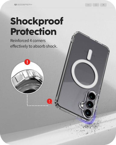 GOOSPERY Jellhard MagSafe ovitek Samsung S25 Plus, Prozoren