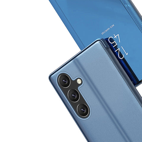 Etui ovitek s prednjim steklom za  Samsung S25 5G, Moder