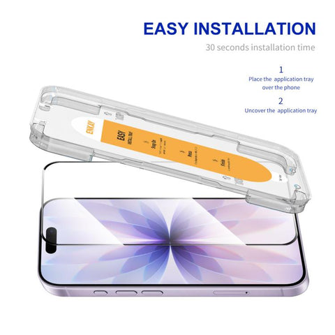 IMAK Dust-free Chamber zaščitno steklo za iPhone 17, Črn rob