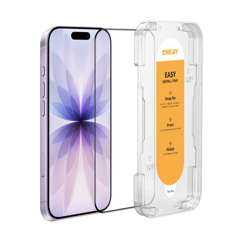 IMAK Dust-free Chamber zaščitno steklo za iPhone 17, Črn rob
