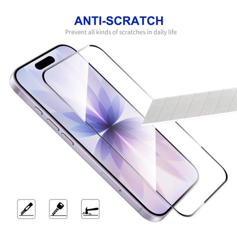IMAK Dust-free Chamber zaščitno steklo za iPhone 17, Črn rob