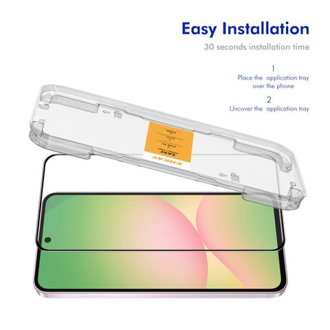 ENKAY Easy Install High Alumina zaščitno steklo za Samsung A37 / A57, Črn rob