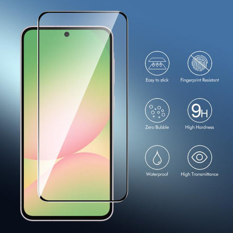 ENKAY Easy Install High Alumina zaščitno steklo za Samsung A37 / A57, Črn rob