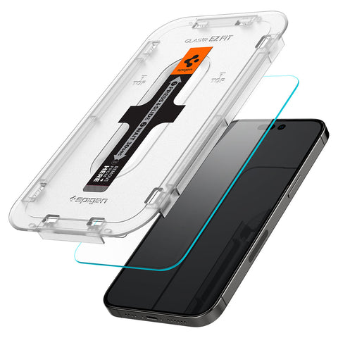 SPIGEN Glas tR EZ FIT zaščitno steklo za iPhone 15 Pro, 2PACK | Full Glue