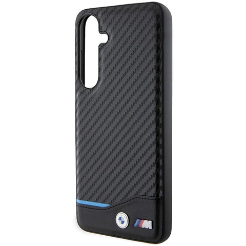 BMW Leather Carbon MagSafe ovitek za Samsung S24 Plus, Black