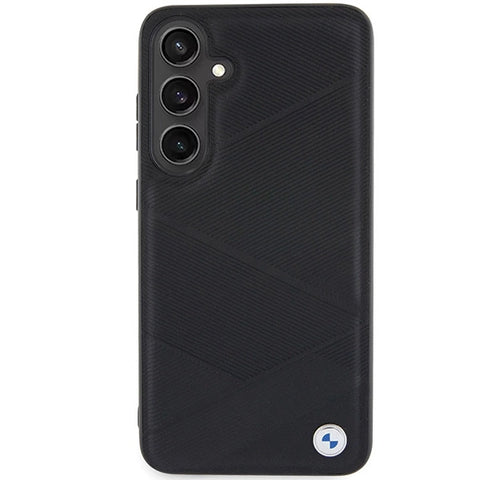 BMW Signature Leather Crossing Lines ovitek za Samsung S24 Plus, Black