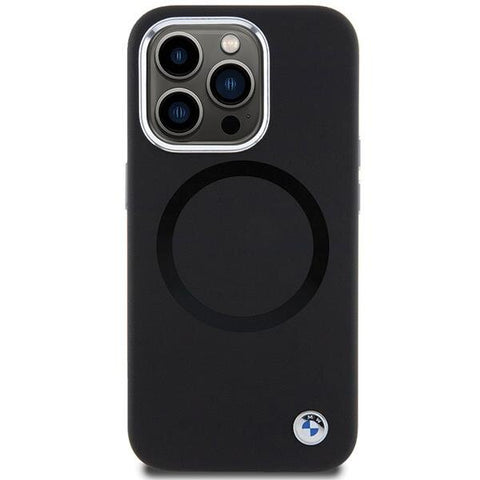 BMW Signature Liquid Silicone MagSafe ovitek za iPhone 15 Pro, Črn