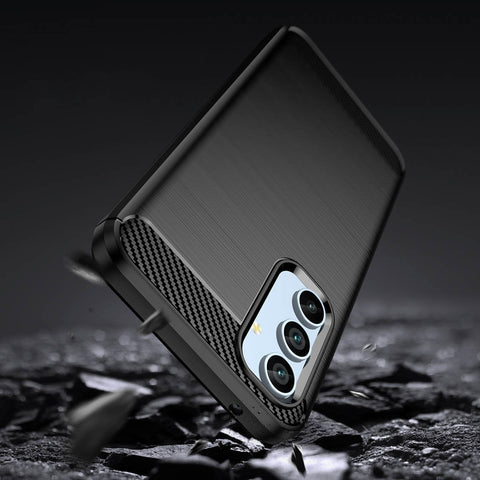 Ovitek za Samsung A55 5G, Carbon vzorec, Črn