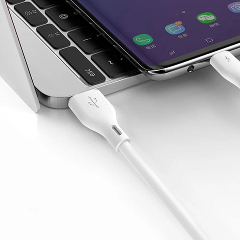 DUDAO L2T USB-A/USB-C Fast Charge podatkovni in napajalni kabel, Bel, 1m