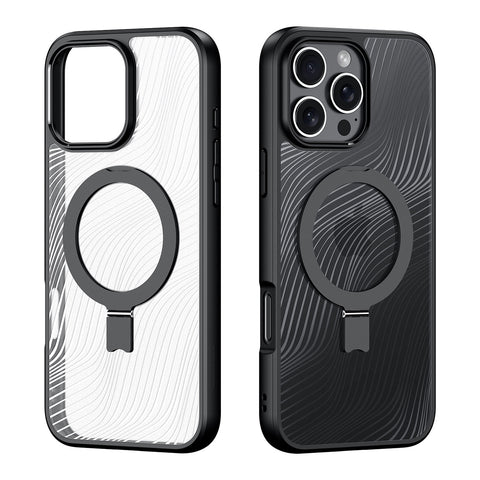 Dux Ducis Aimo MagSafe ovitek s stojalom za iPhone 16 Pro, Črn