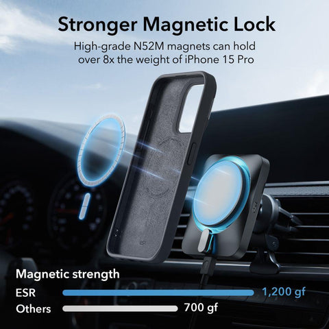 ESR Cloud Kickstand Halolock ovitek za iPhone 15 Pro, Črn