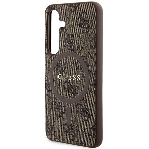 Guess 4G Metal Gold Logo ovitek za Samsung S24 Plus, Rjav